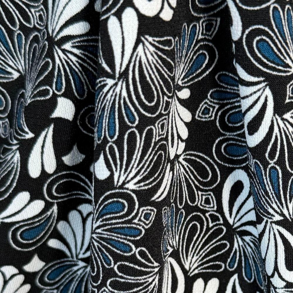 Susan Lawrence Black Paisley Boho-chic Ruffle Cap Shoulder Blouse Sz. S - Picture 2 of 8